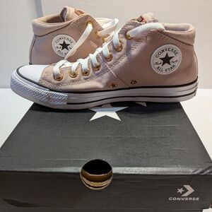 Converse High-Top Sneakers in Pink and White